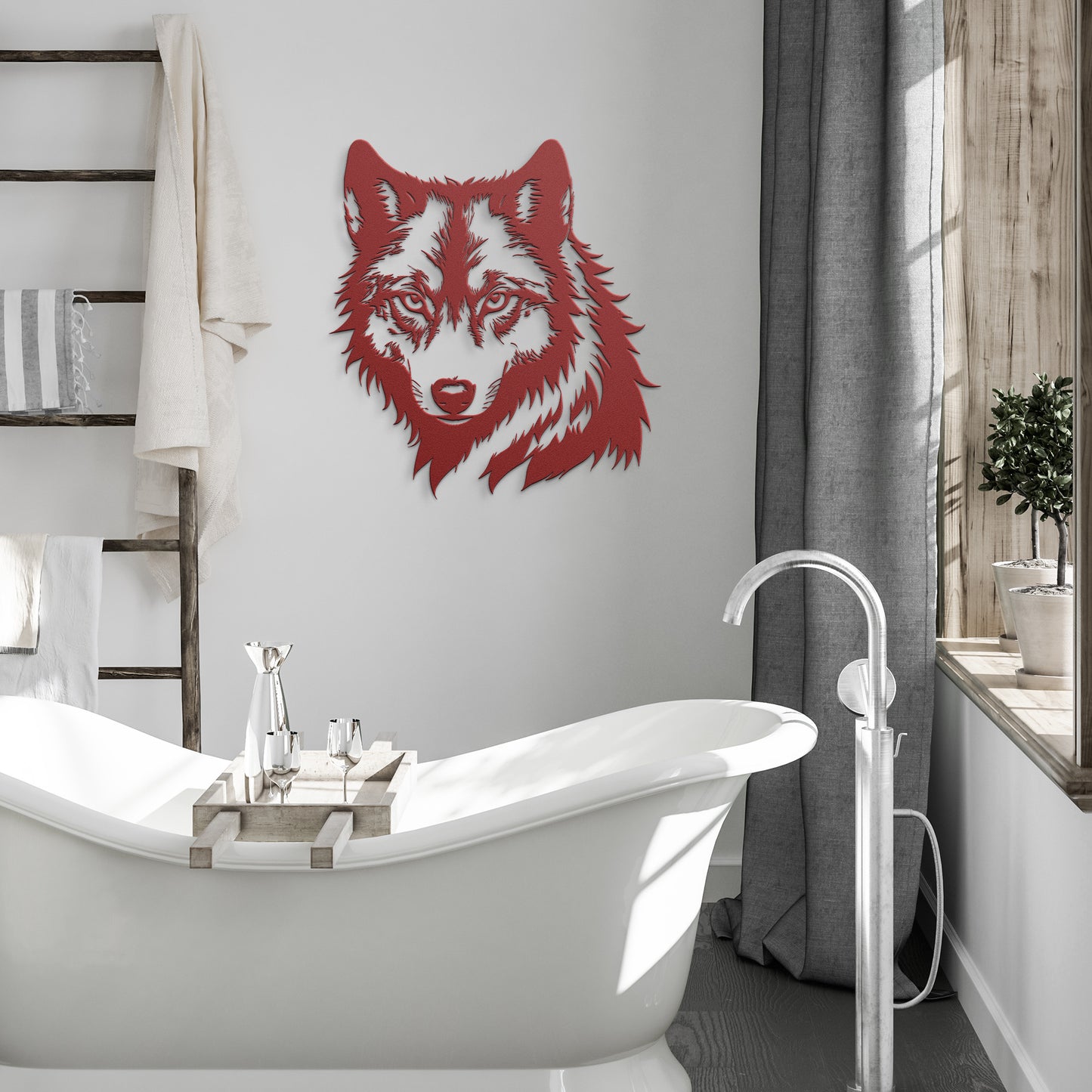 Fierce Wolf Head Metal Sign