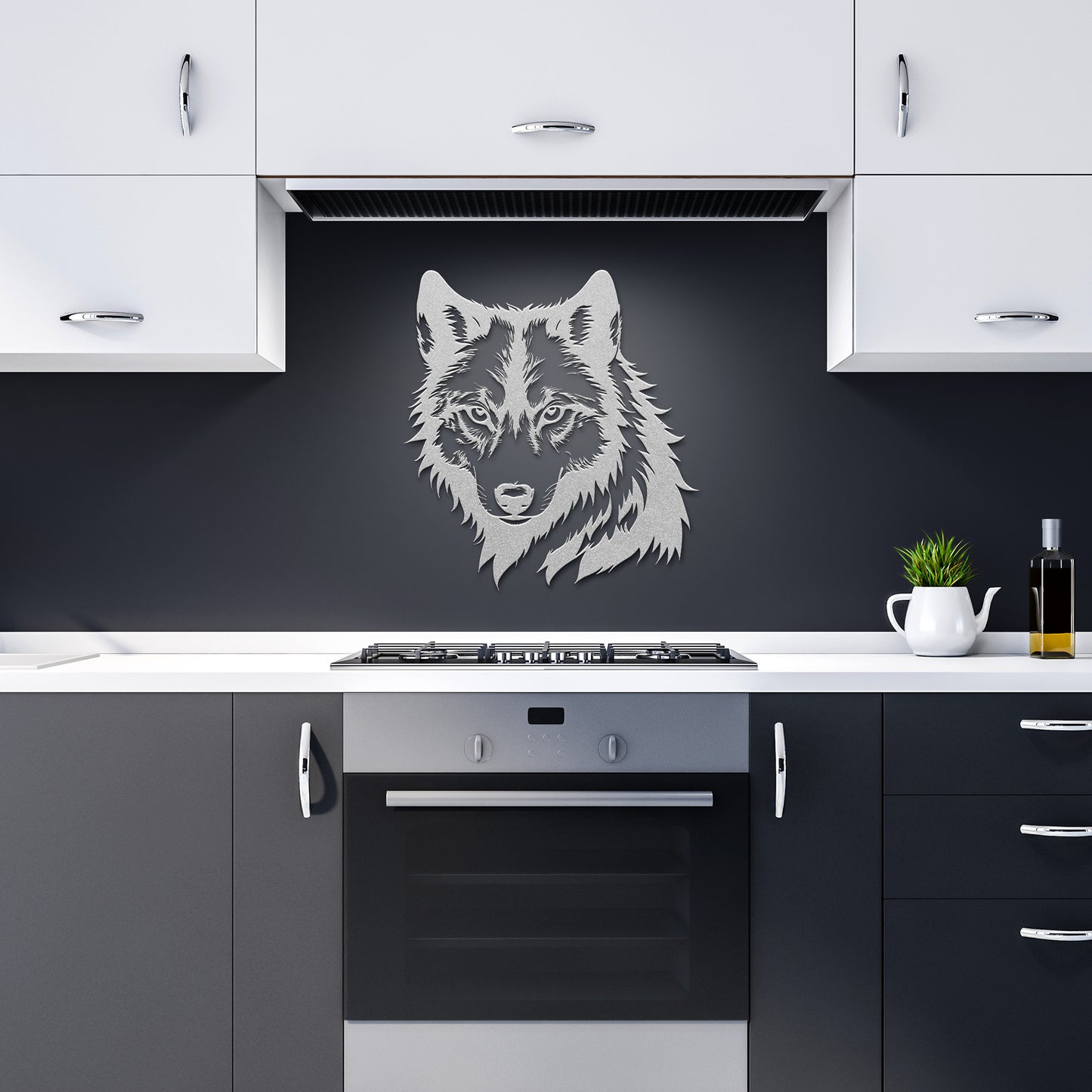 Fierce Wolf Head Metal Sign