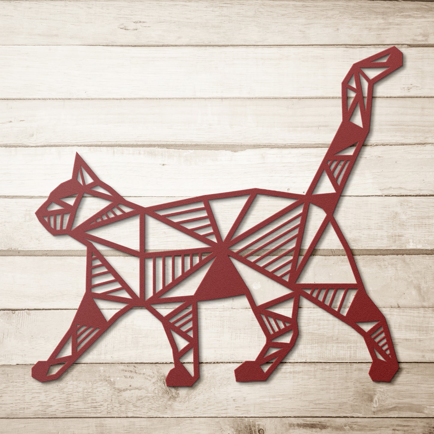 Geometric Cat Metal Sign