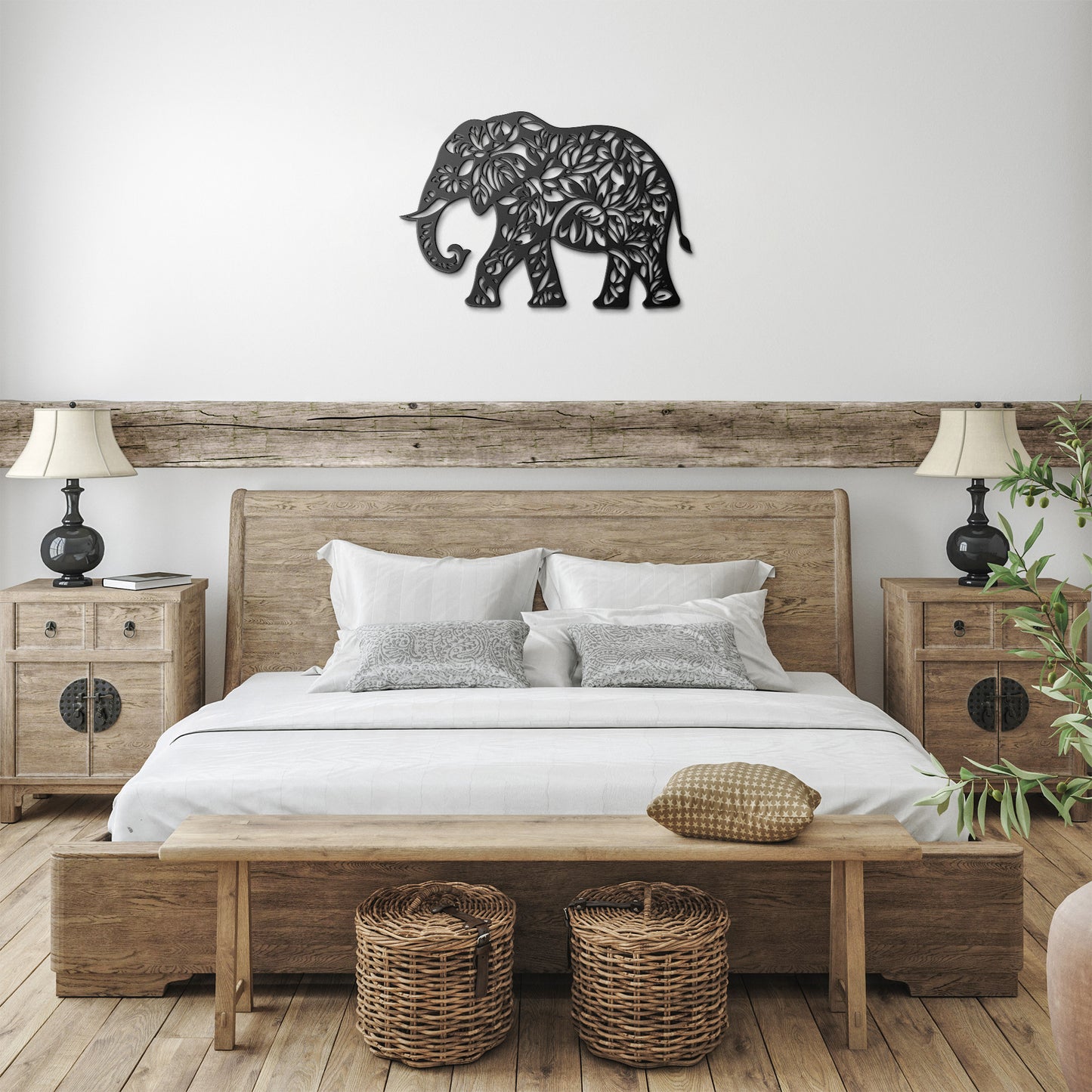 Geometric Elephant Metal Sign