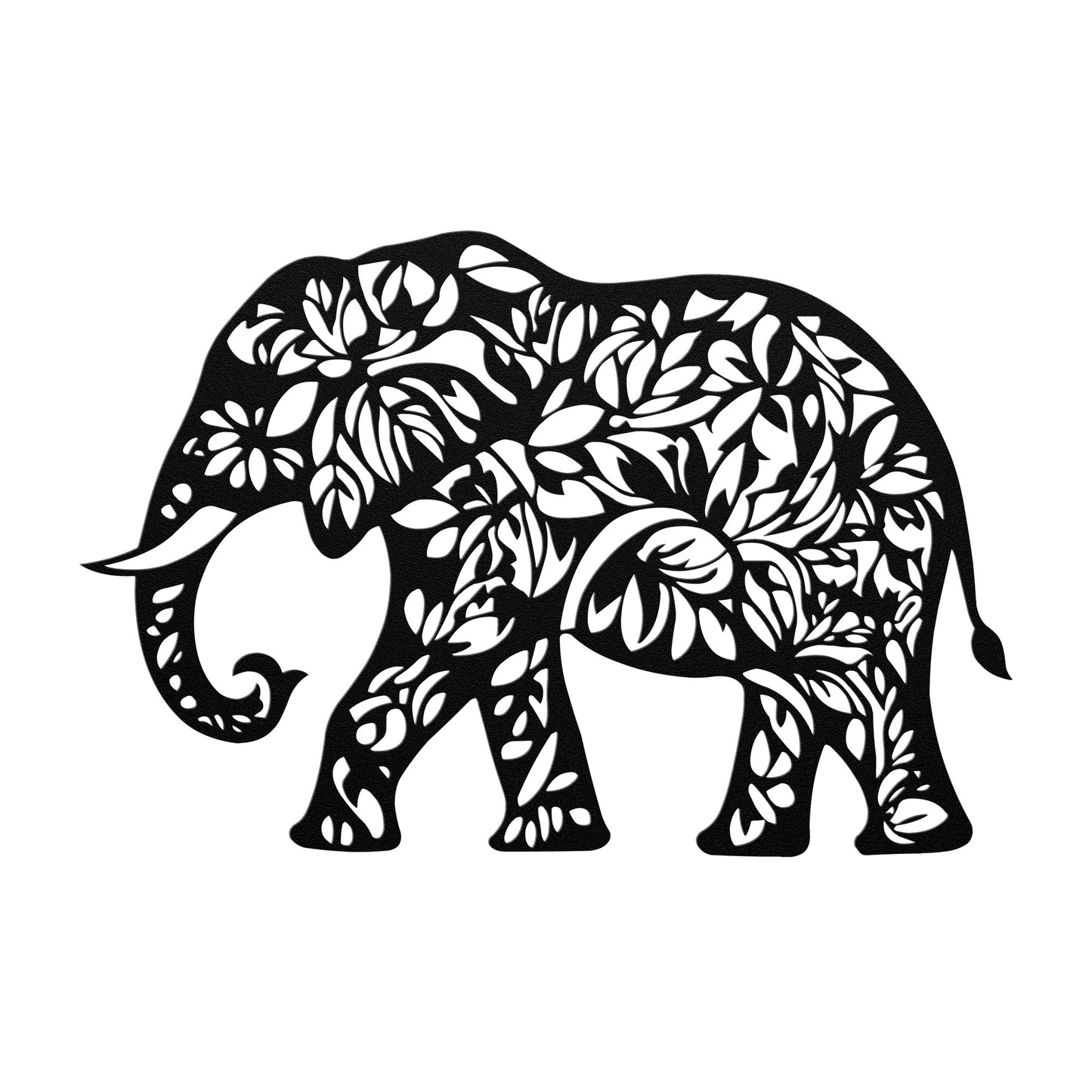 Geometric Elephant Metal Sign