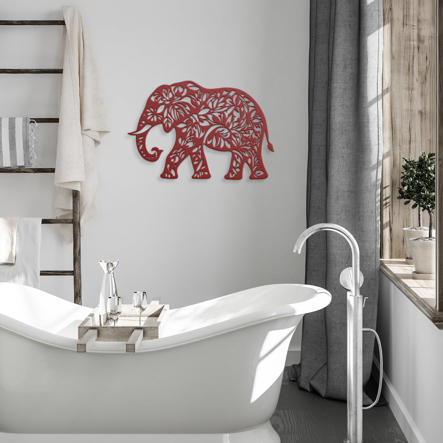 Geometric Elephant Metal Sign