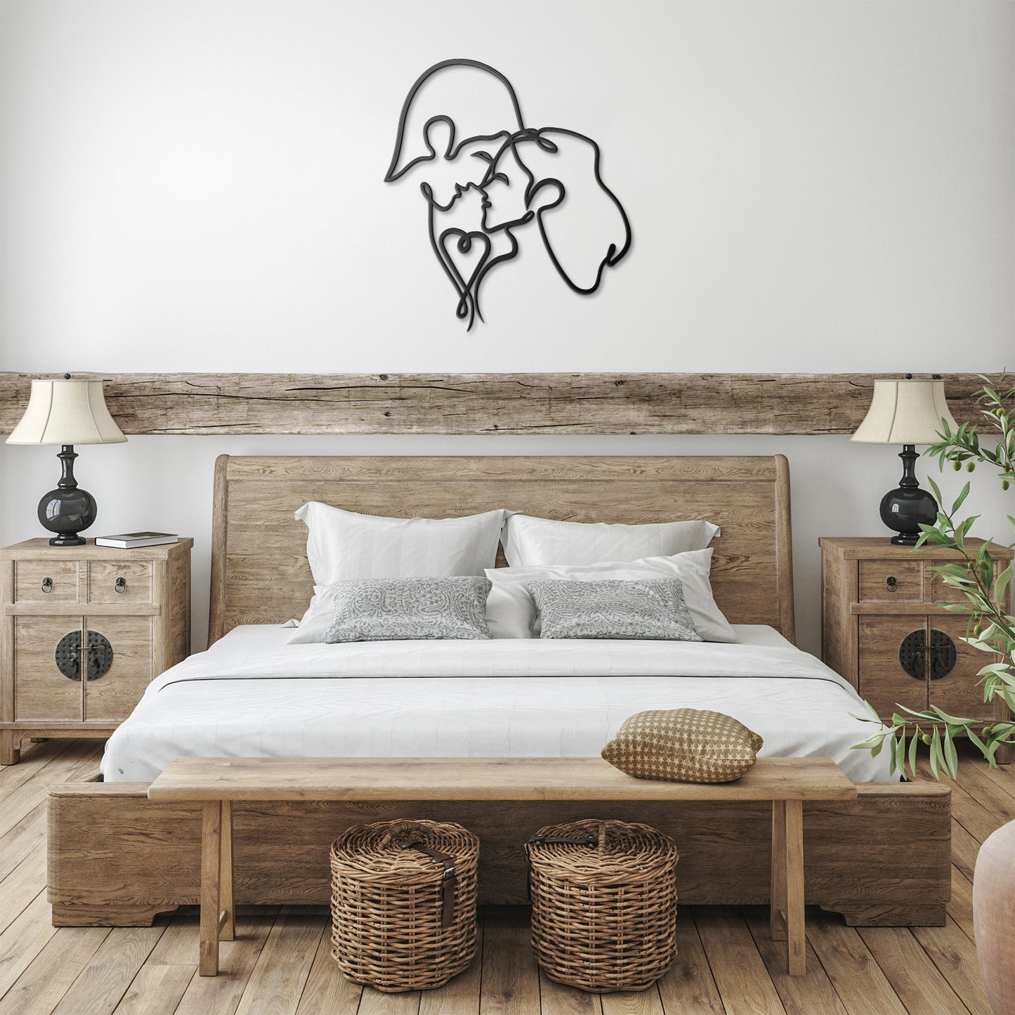 Single Line Couple Metal Sign