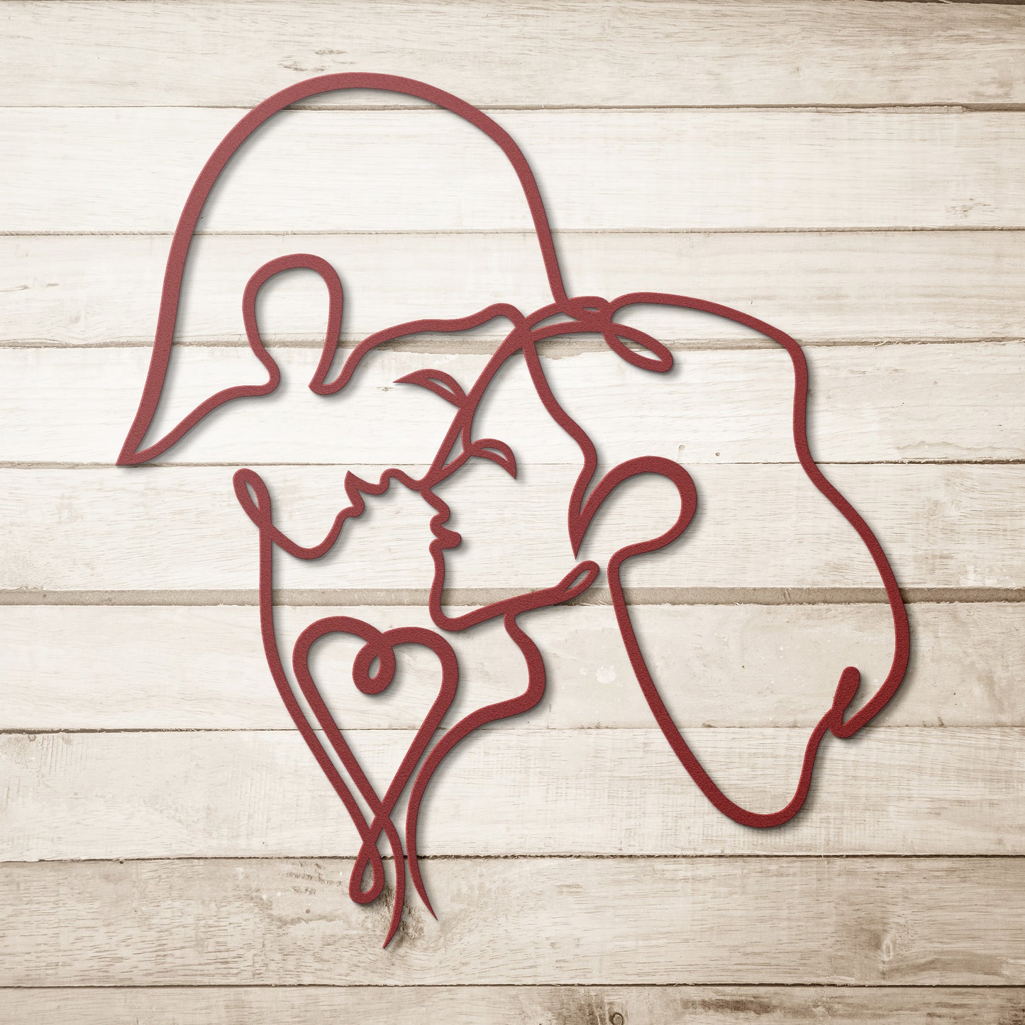 Single Line Couple Metal Sign