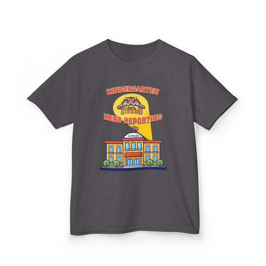 Kindergarten: Hero Reporting for Duty – Cherry Tigers Kids Tee