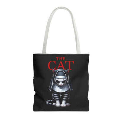 Nun Cat Tote Bag – Purrfectly Spooky Horror-Inspired Design