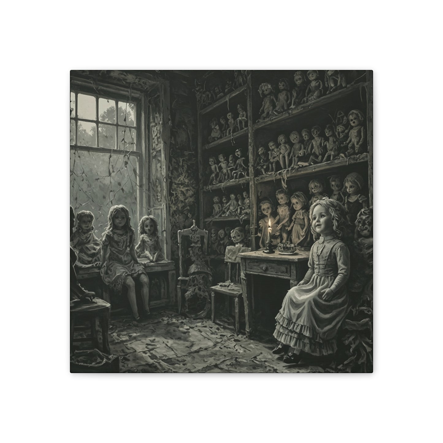 The Dollmaker's Den – Haunted Canvas Wall Art