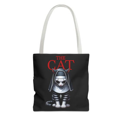 Nun Cat Tote Bag – Purrfectly Spooky Horror-Inspired Design