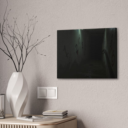 Count Your Steps, Not Your Regrets – Haunted Stairwell Canvas