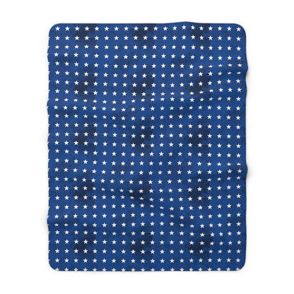 USA Stars Sherpa Fleece Blanket – Cozy, Patriotic Design
