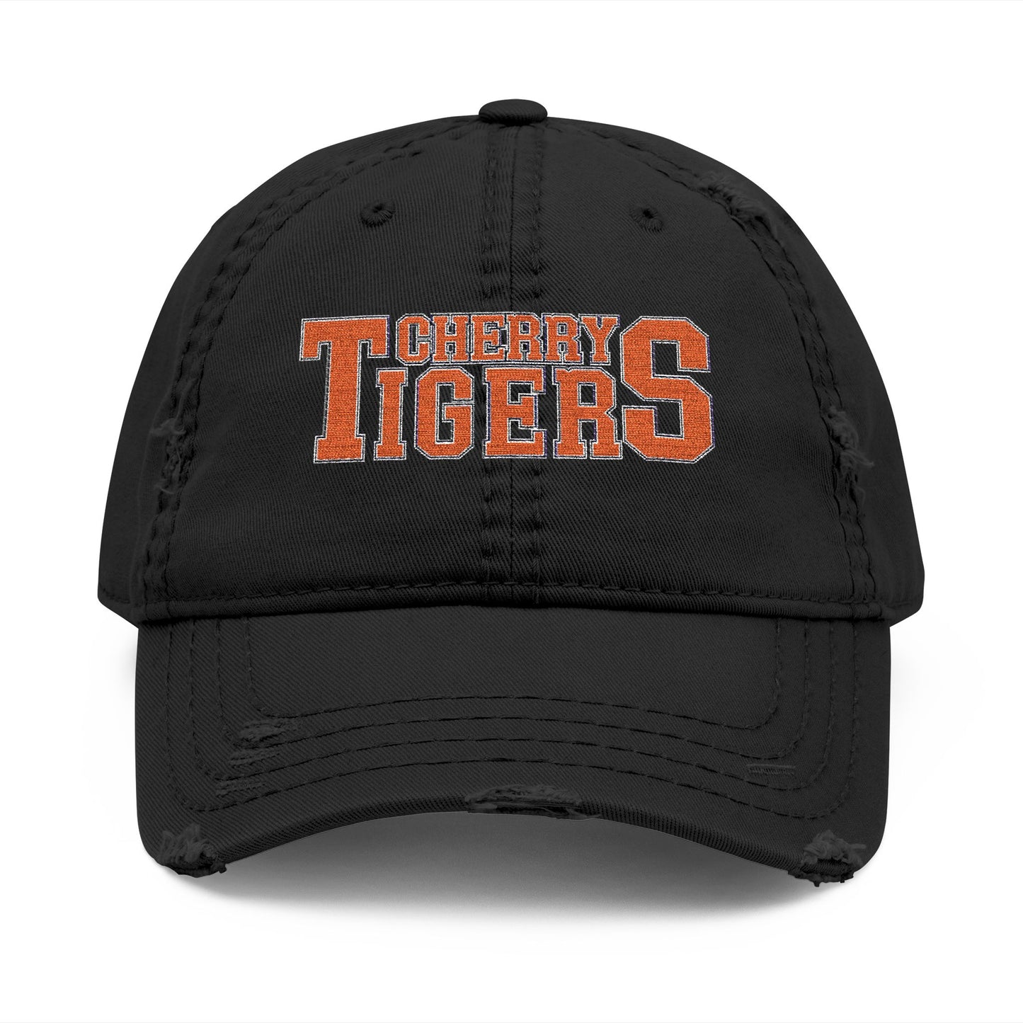 Cherry Tigers Distressed Dad Hat – Battle-Tested Style, Built for Legends 🧢🐅