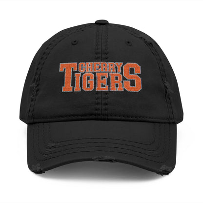 Cherry Tigers Distressed Dad Hat – Battle-Tested Style, Built for Legends 🧢🐅