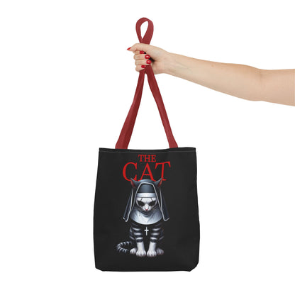 Nun Cat Tote Bag – Purrfectly Spooky Horror-Inspired Design