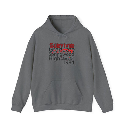 Springwood High Class of 1984 Survivor Hoodie – Horror Movie Alumni Gear
