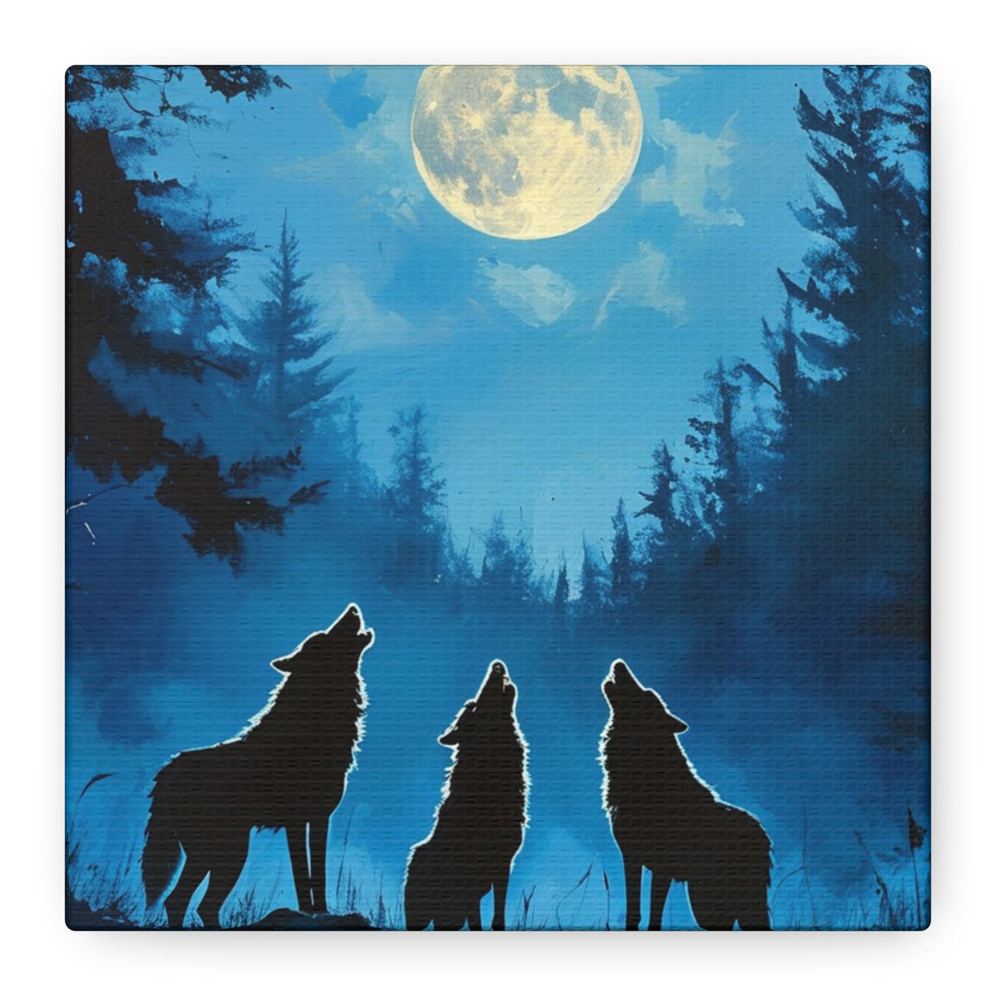 Midnight Serenade: Wolves Howling at the Full Moon