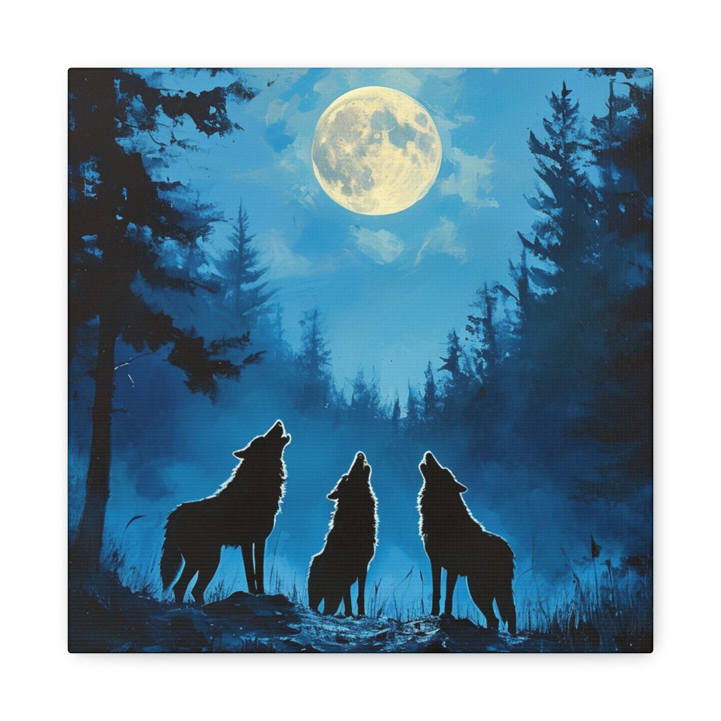 Midnight Serenade: Wolves Howling at the Full Moon