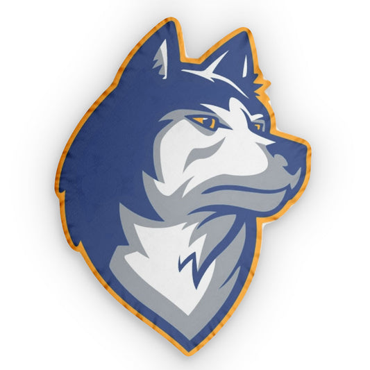 Bigfork Huskies Alpha-Head Logo Pillow — Custom-Shaped, Double-Sided Plush
