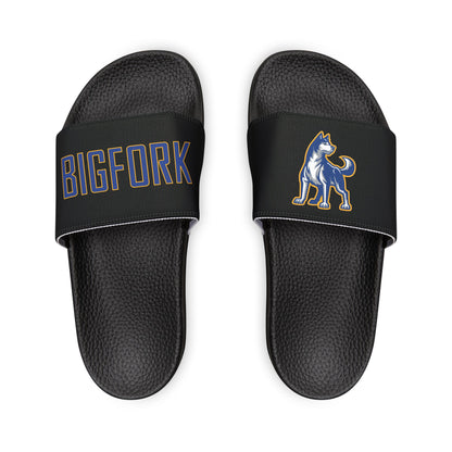Bigfork Huskies Men’s Slide Sandals — Removable Straps (Black or White Outsole)