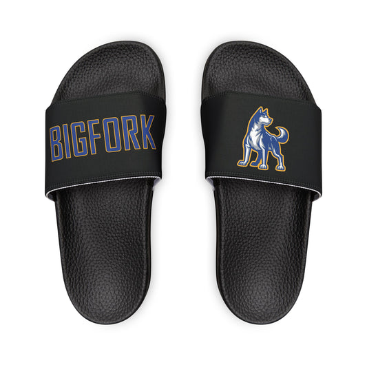 Bigfork Huskies Men’s Slide Sandals — Removable Straps (Black or White Outsole)