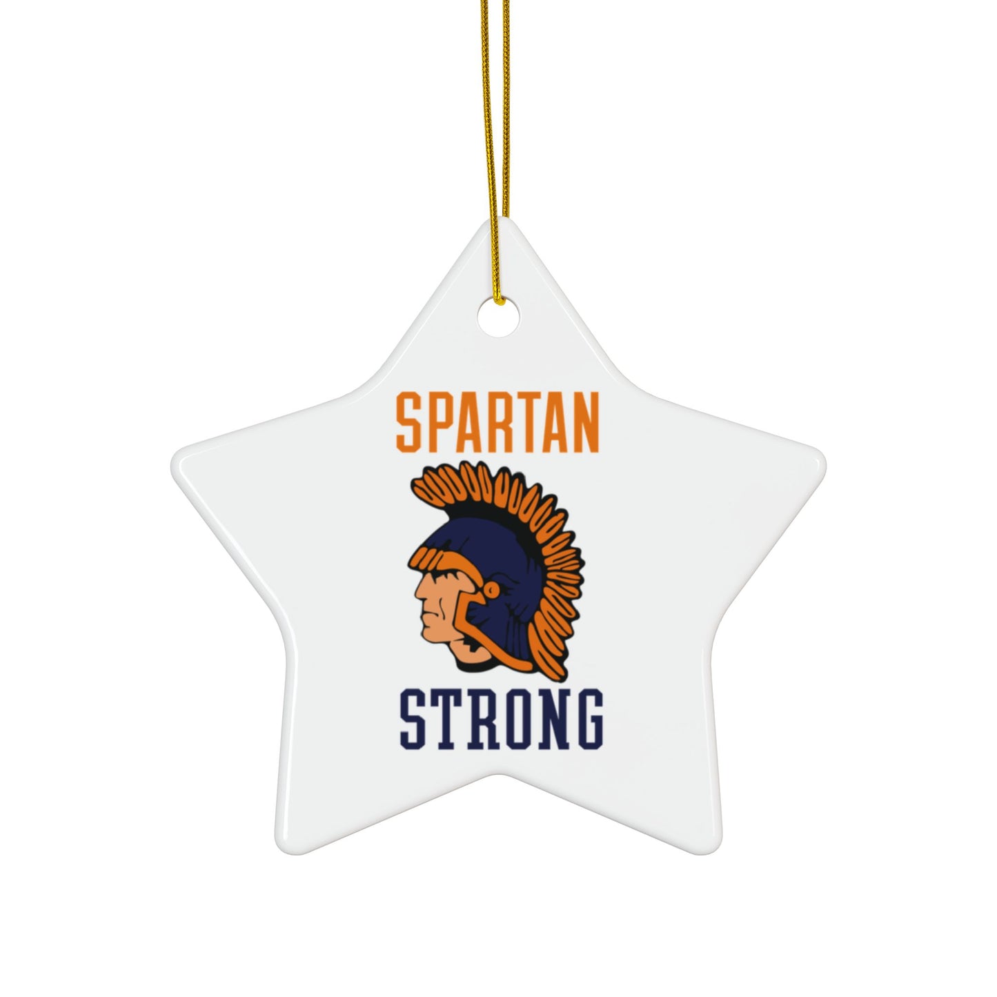 Spartan Strong Ceramic Ornaments – Double-Sided Print, Available in 1, 3, 5, or 10 Pack