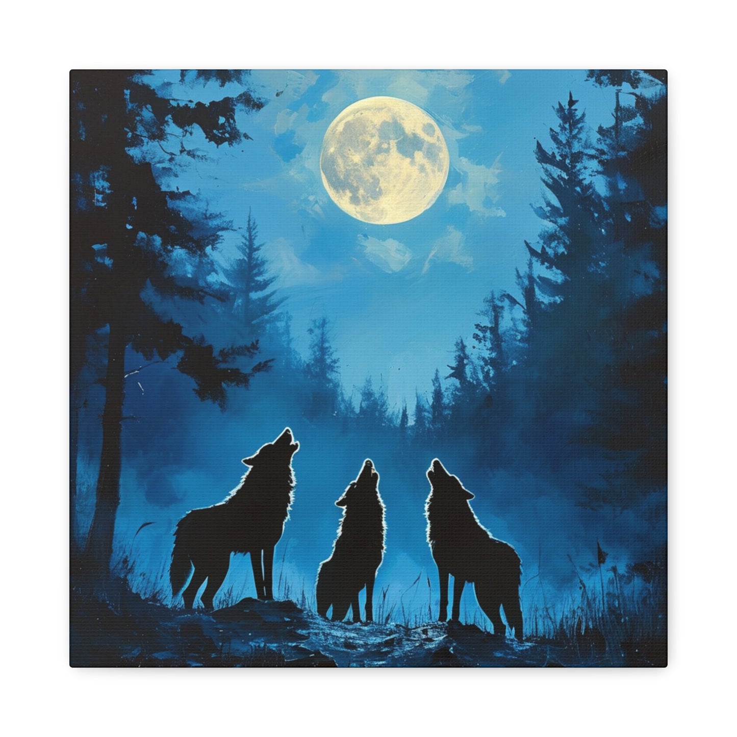 Midnight Serenade: Wolves Howling at the Full Moon