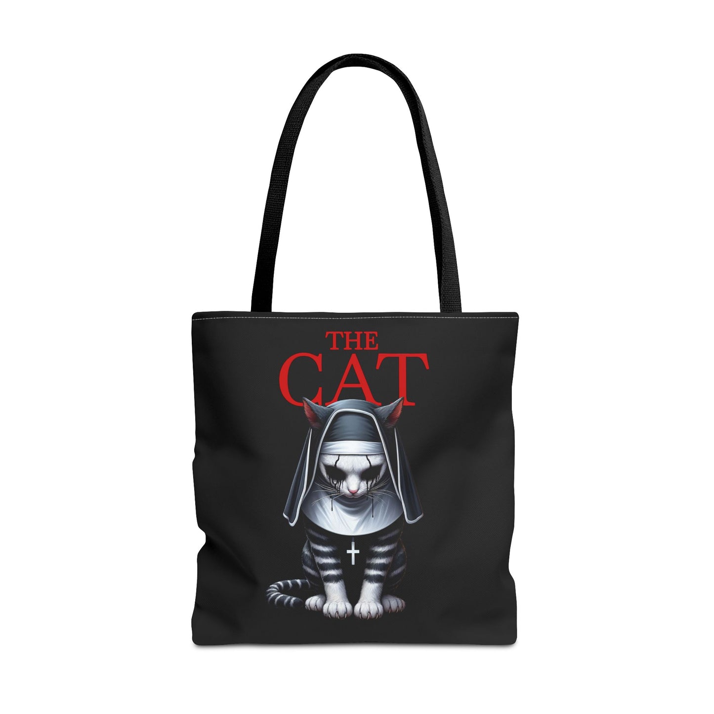 Nun Cat Tote Bag – Purrfectly Spooky Horror-Inspired Design