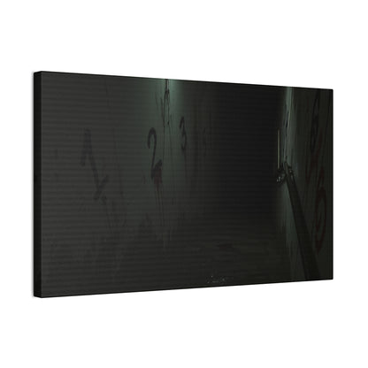 Count Your Steps, Not Your Regrets – Haunted Stairwell Canvas