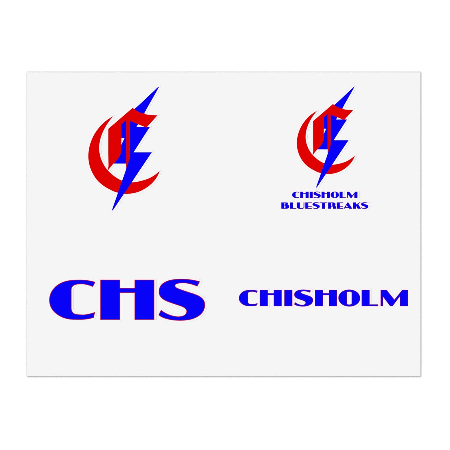 Chisholm High School Bluestreaks Vinyl Sticker Set