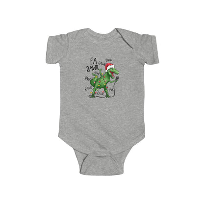 Fa Rawr Rawr Dinosaur Christmas Baby Bodysuit – Holiday Dino Fun