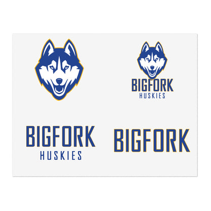 Bigfork High School Huskies Sticker Set – 4 Sticker Styles, White/Clear/Holographic