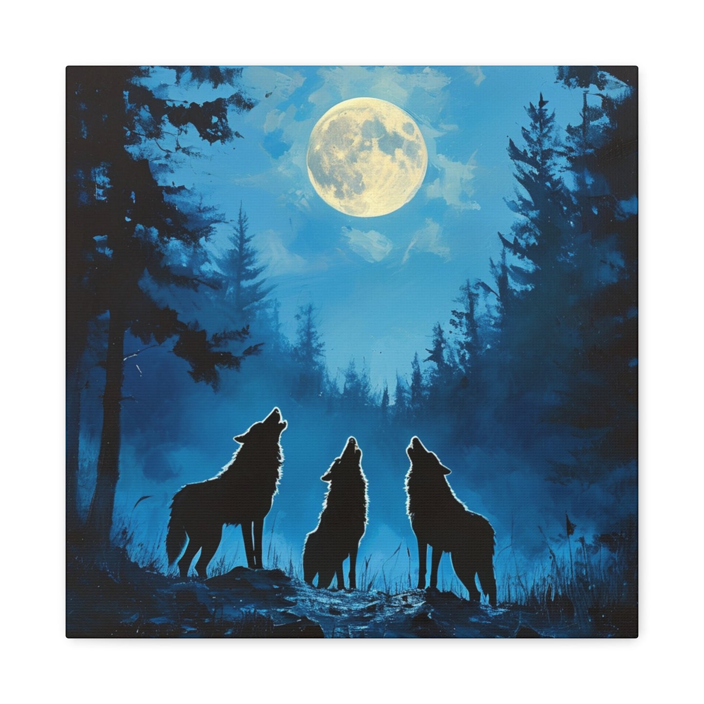 Midnight Serenade: Wolves Howling at the Full Moon