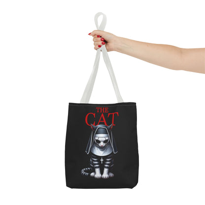 Nun Cat Tote Bag – Purrfectly Spooky Horror-Inspired Design