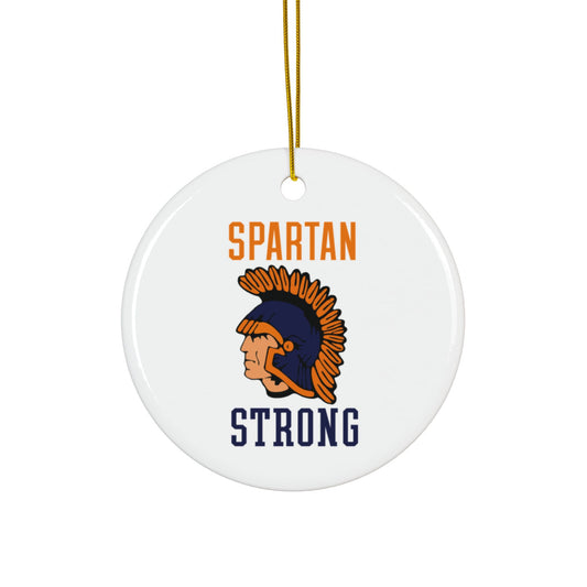 Spartan Strong Ceramic Ornaments – Double-Sided Print, Available in 1, 3, 5, or 10 Pack