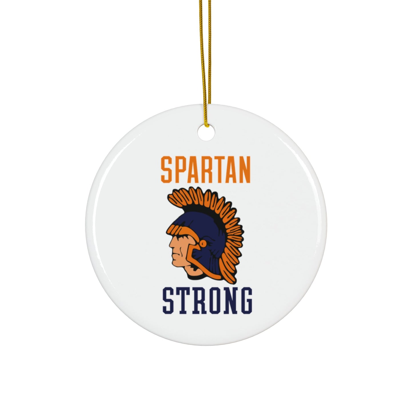 Spartan Strong Ceramic Ornaments – Double-Sided Print, Available in 1, 3, 5, or 10 Pack