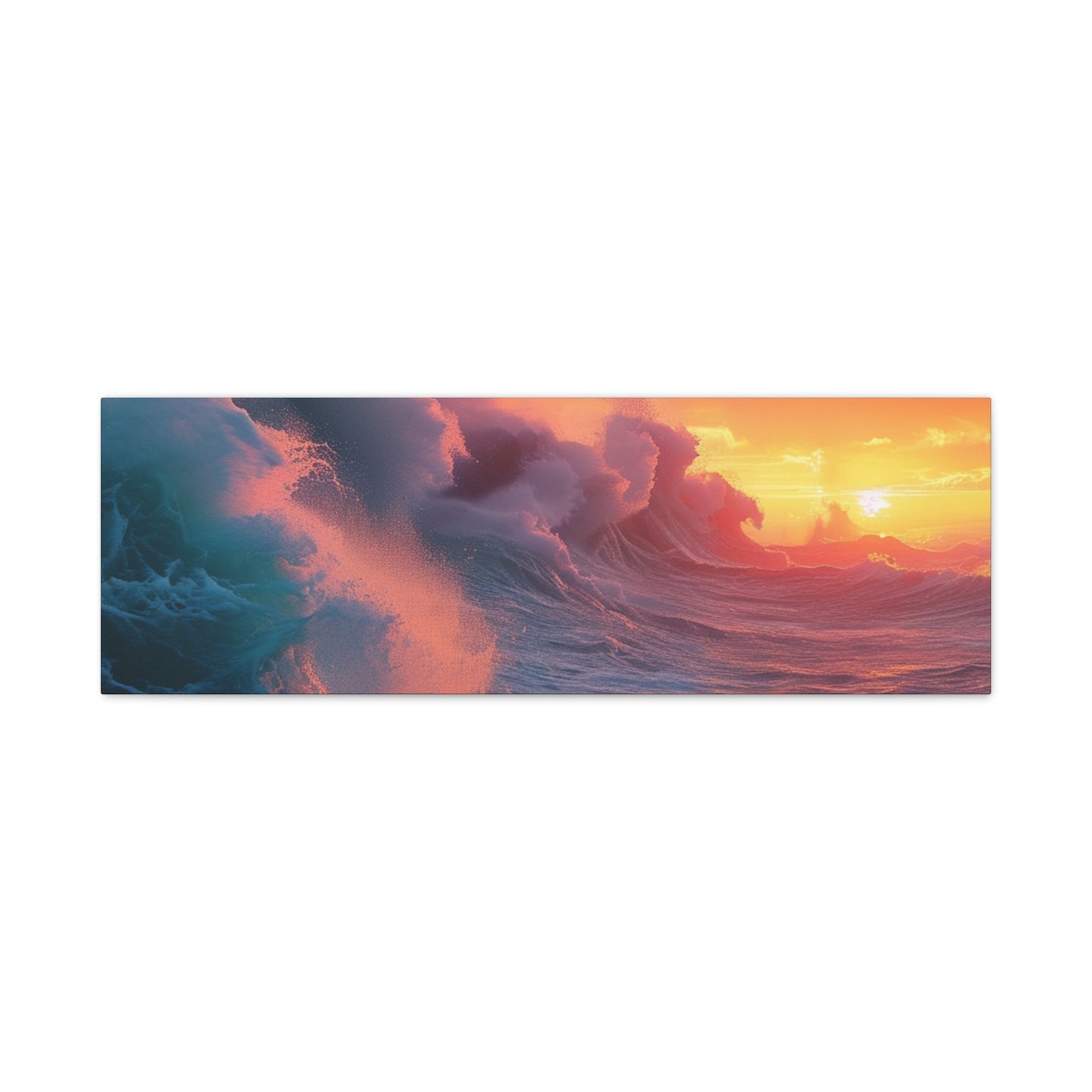 Sunset Waves: Crashing Sea with Whitecaps