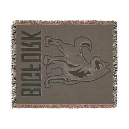 Bigfork Huskies Woven Throw Blanket — 100% Cotton, Fringed, 3 Sizes