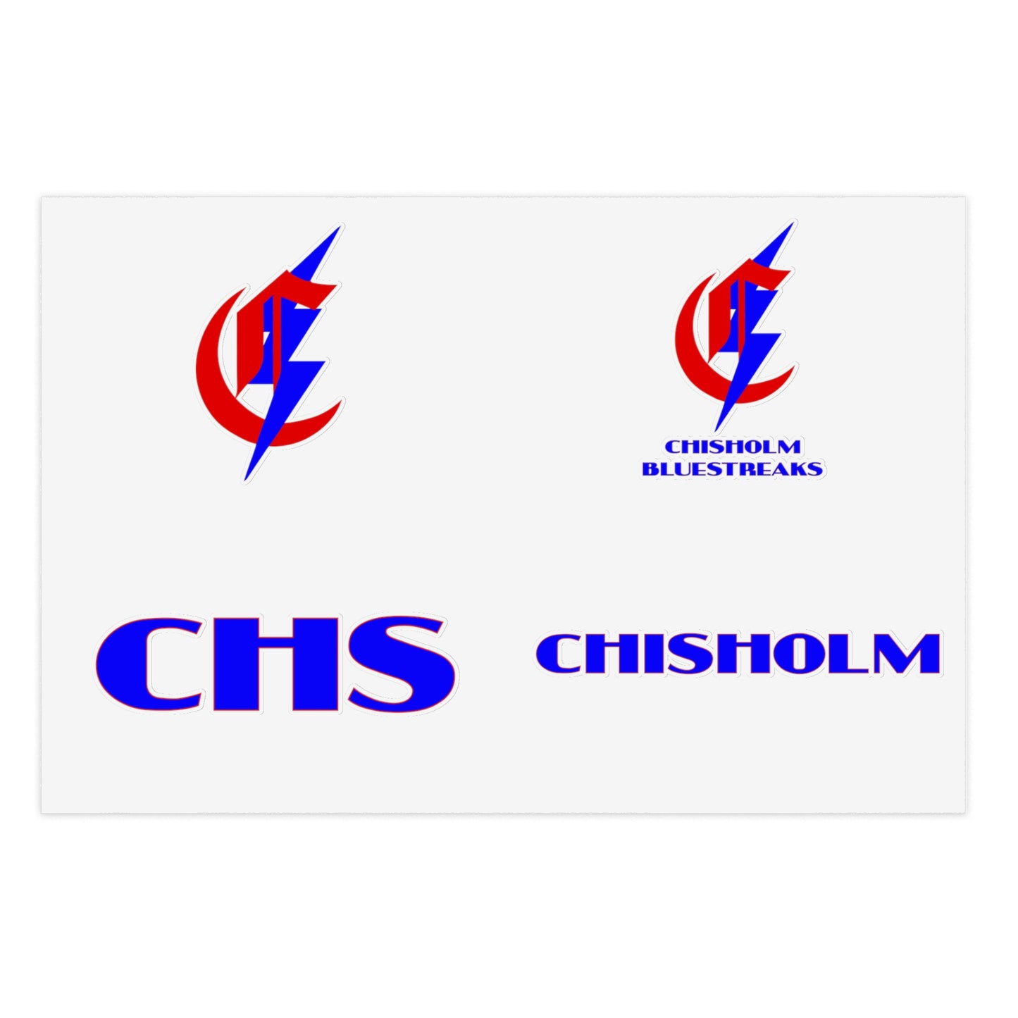 Chisholm High School Bluestreaks Vinyl Sticker Set