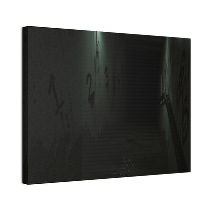 Count Your Steps, Not Your Regrets – Haunted Stairwell Canvas