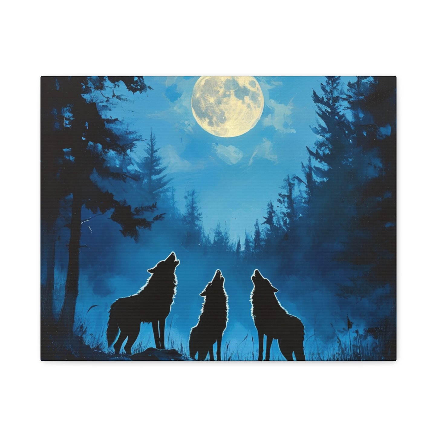 Midnight Serenade: Wolves Howling at the Full Moon