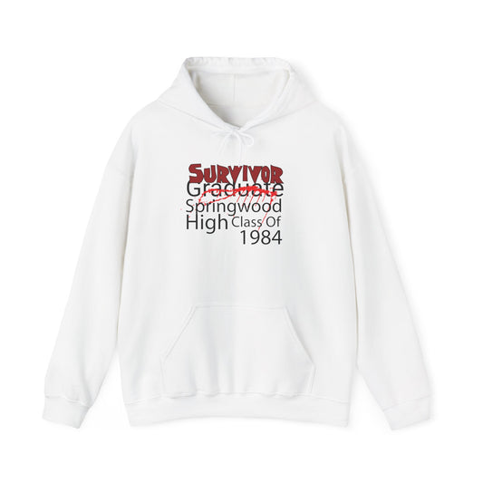 Springwood High Class of 1984 Survivor Hoodie – Horror Movie Alumni Gear