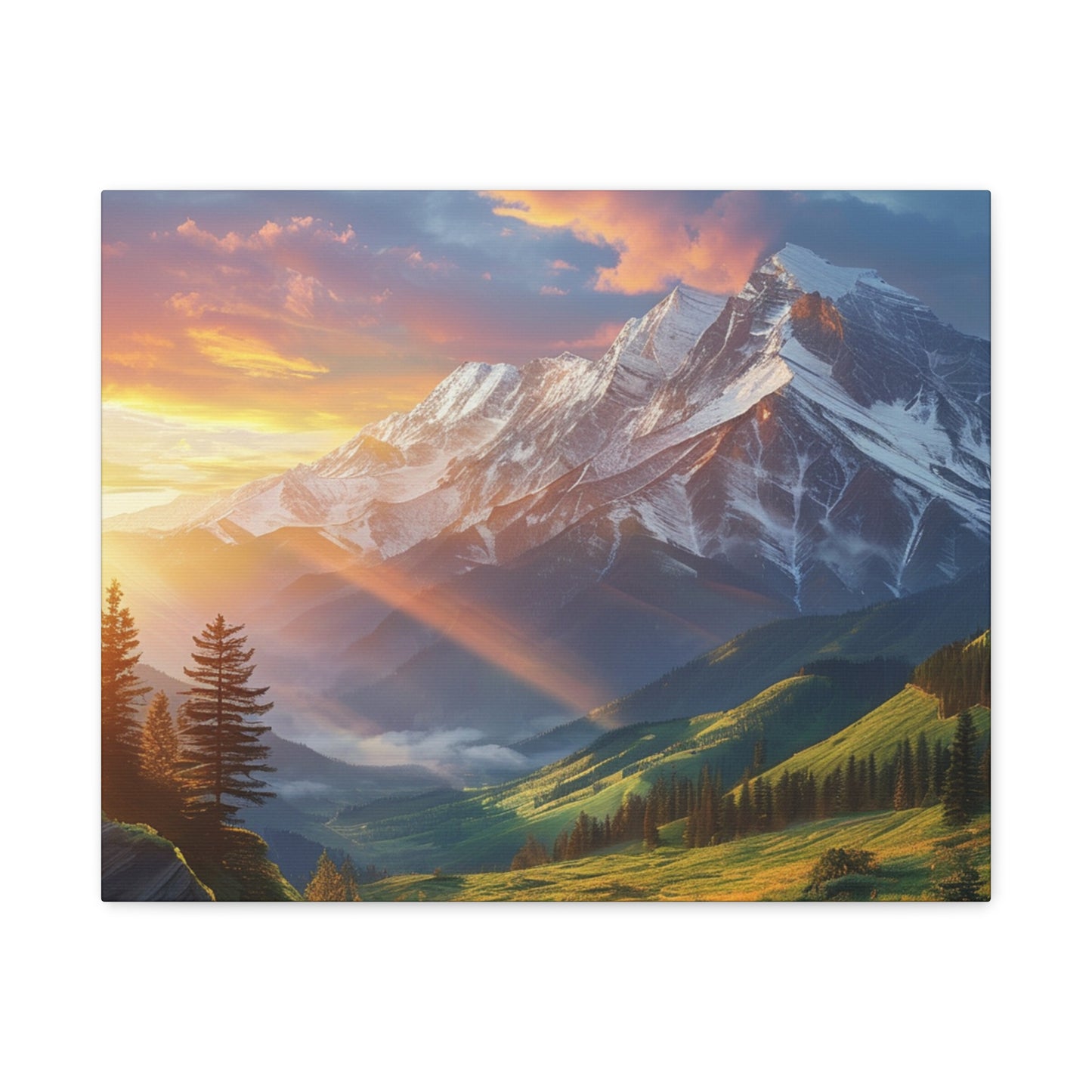 Mountain Valley Sunrise Canvas Print