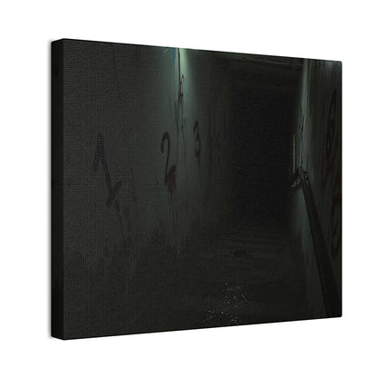 Count Your Steps, Not Your Regrets – Haunted Stairwell Canvas