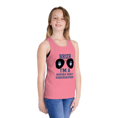 BRUH I’m a Bigfork Husky Kindergartner – Neon Blue Tank Top