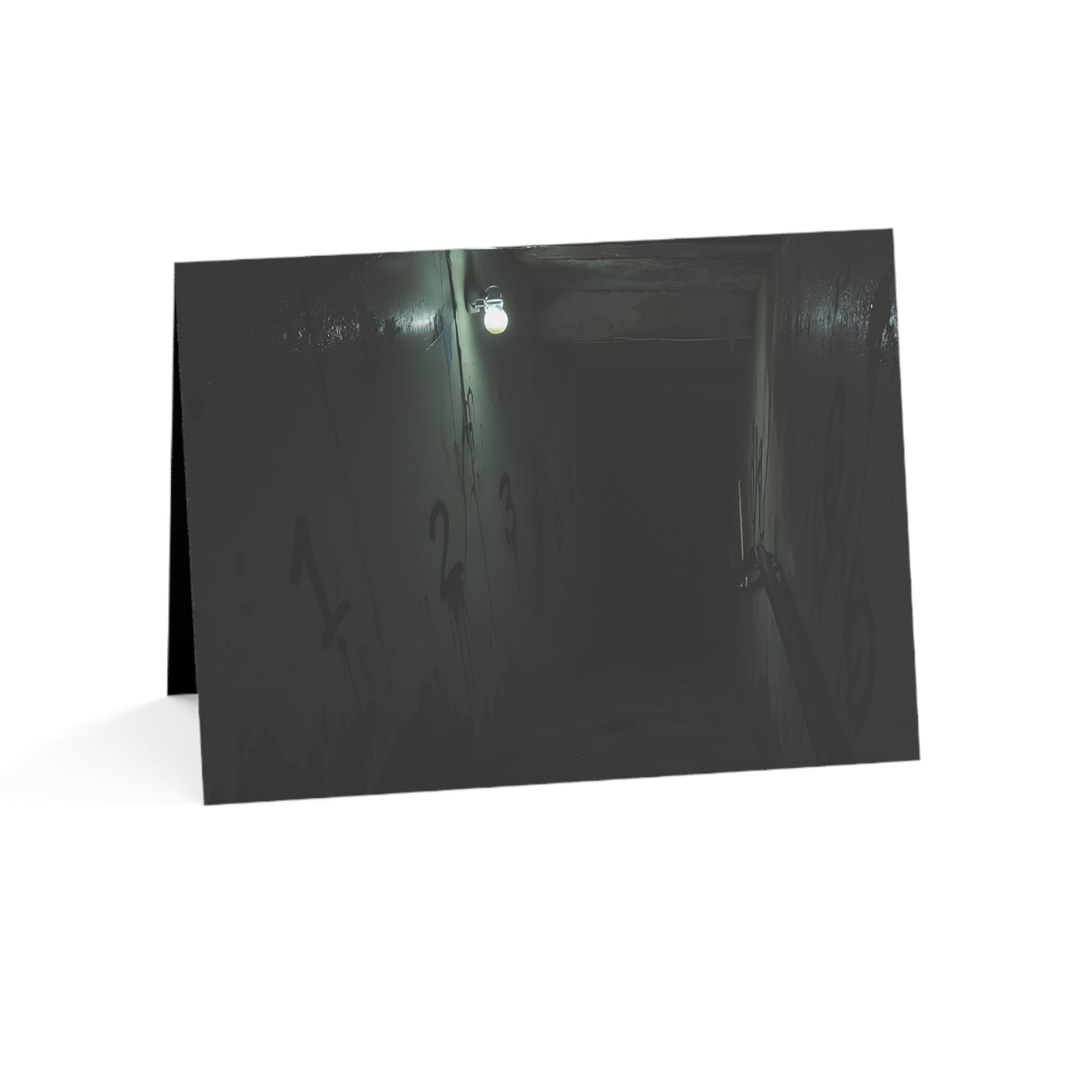 Step Into Darkness – Haunted Stairwell Greeting Card