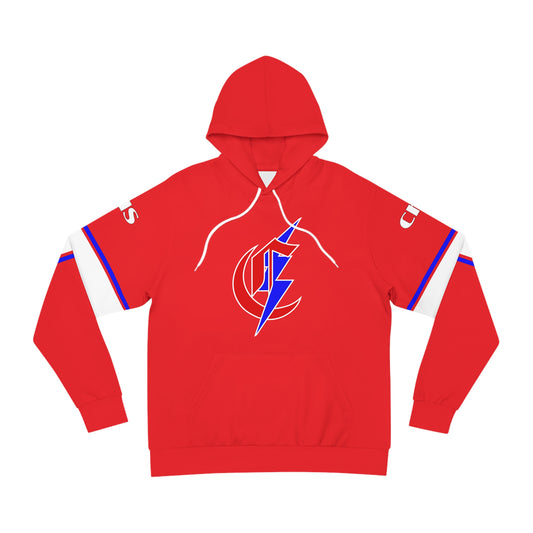 Chisholm High School Red Hoodie with Bluestreaks Logo