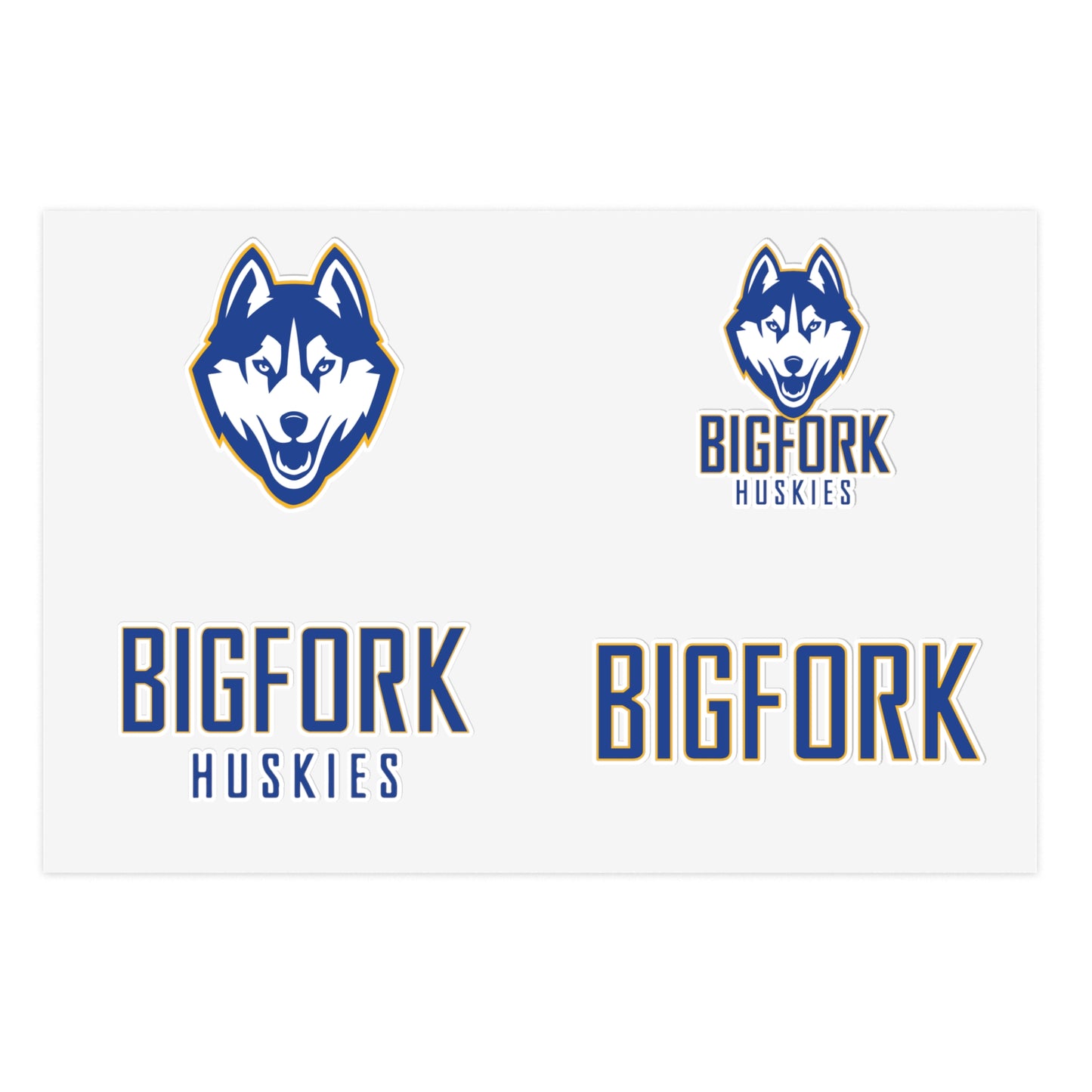 Bigfork High School Huskies Sticker Set – 4 Sticker Styles, White/Clear/Holographic