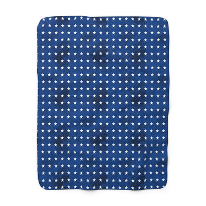 USA Stars Sherpa Fleece Blanket – Cozy, Patriotic Design