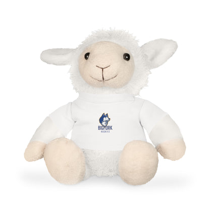 Bigfork Huskies Plush Buddies — Mini Tee w/ Logo (Sheep • Bear • Bunny • Elephant)