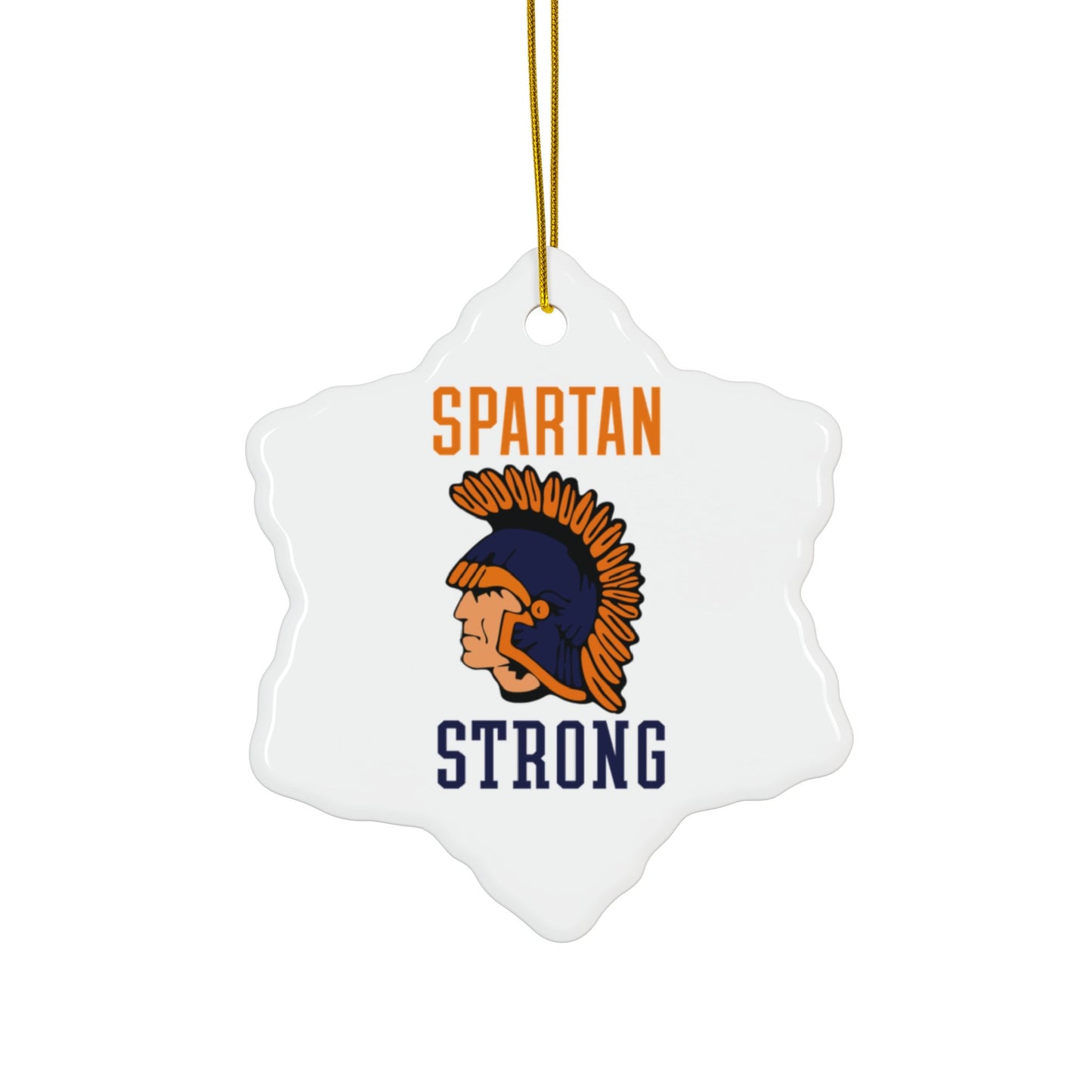 Spartan Strong Ceramic Ornaments – Double-Sided Print, Available in 1, 3, 5, or 10 Pack