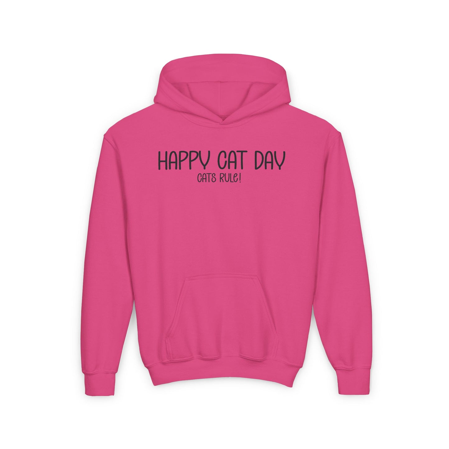 Happy Cat Day Youth Hoodie by Ryne - Cats Rule!